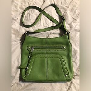 Tignanello Olive Leather Crossbody Bag